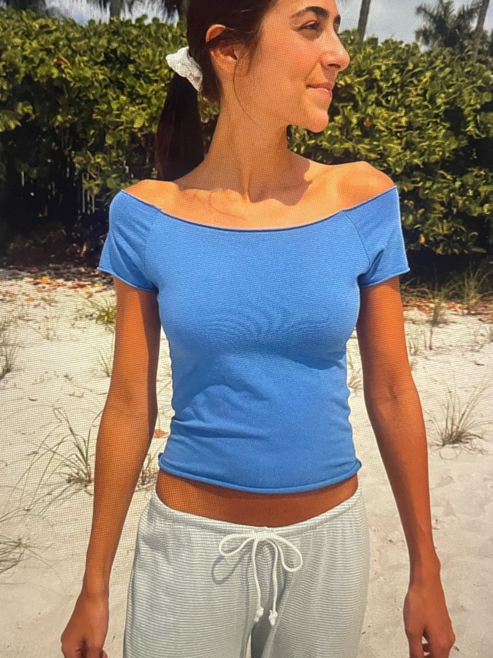 Brandy Melville Slate Blue Graphic Tee